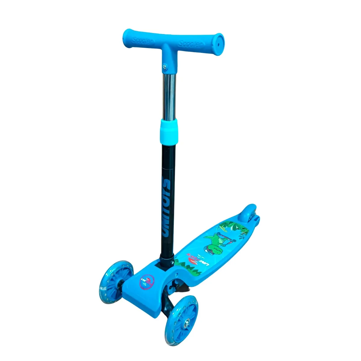 Patinete Mega 3 Rodas Dino com LED · Azul
